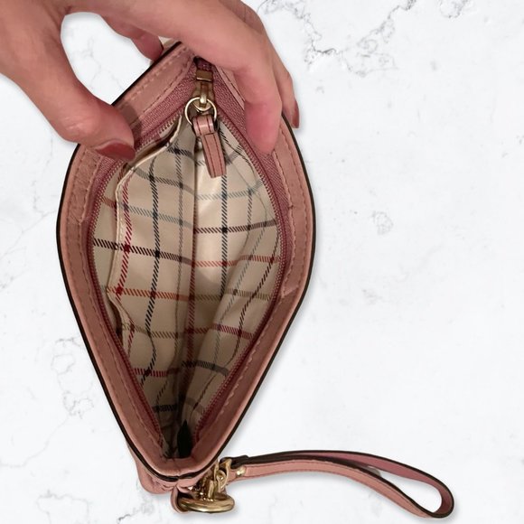 COACH Blush Pink Genuine Leather Wristlet - Picture 6 of 11